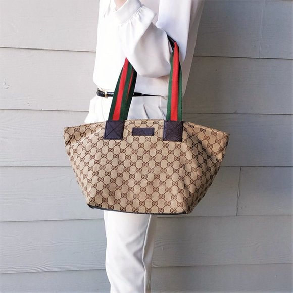 Gucci Handbags - Gucci Tan Monogram Canvas Tote